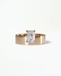 Vertical Emerald Cut Diamond Monolith Ring