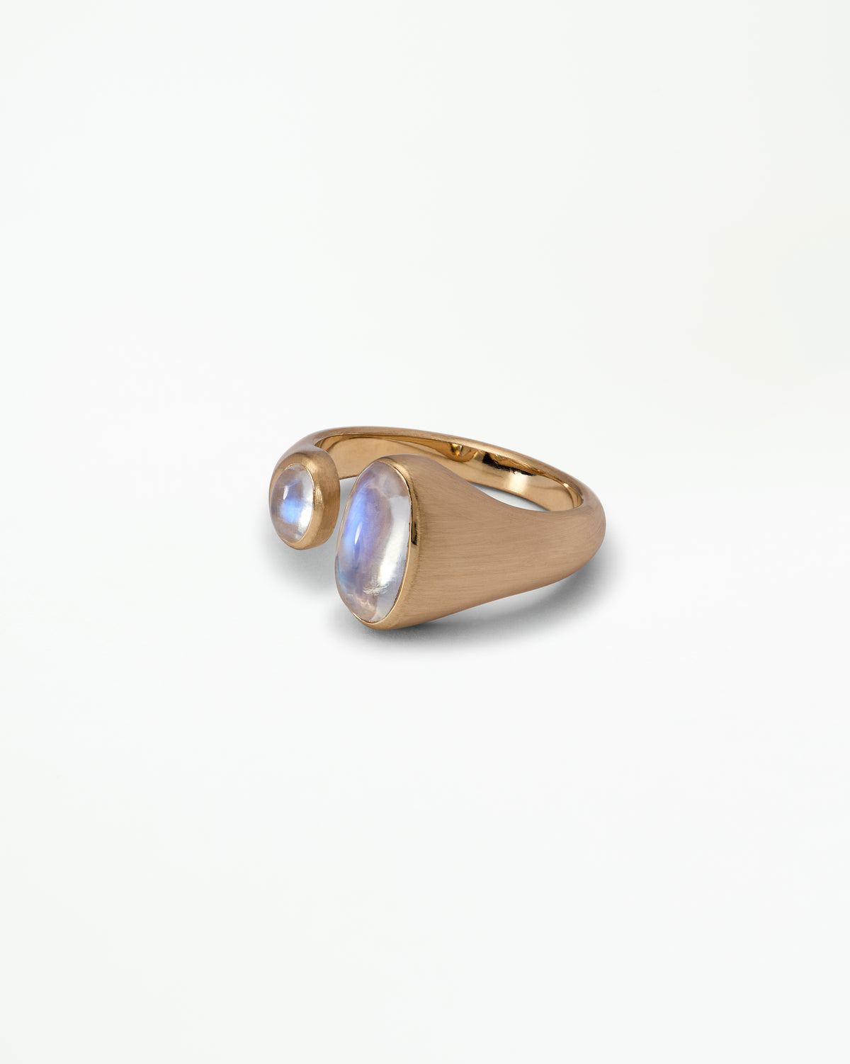 Oval Moonstone Dyad Signet Ring