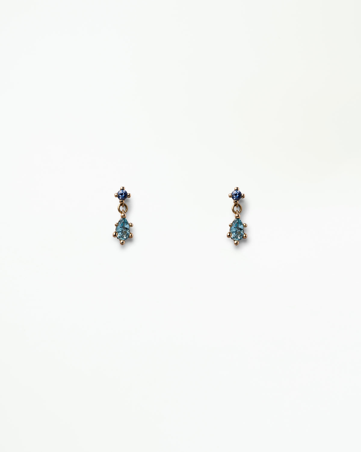 Sapphire and Aquamarine Drop Earring