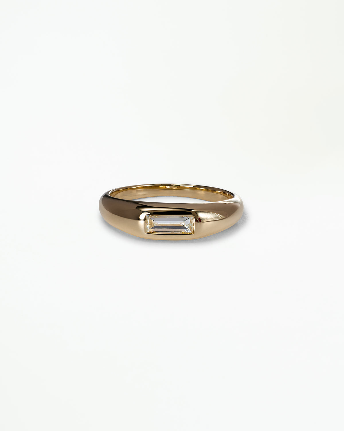 Baguette Cut Diamond Soft Signet Ring No. 8