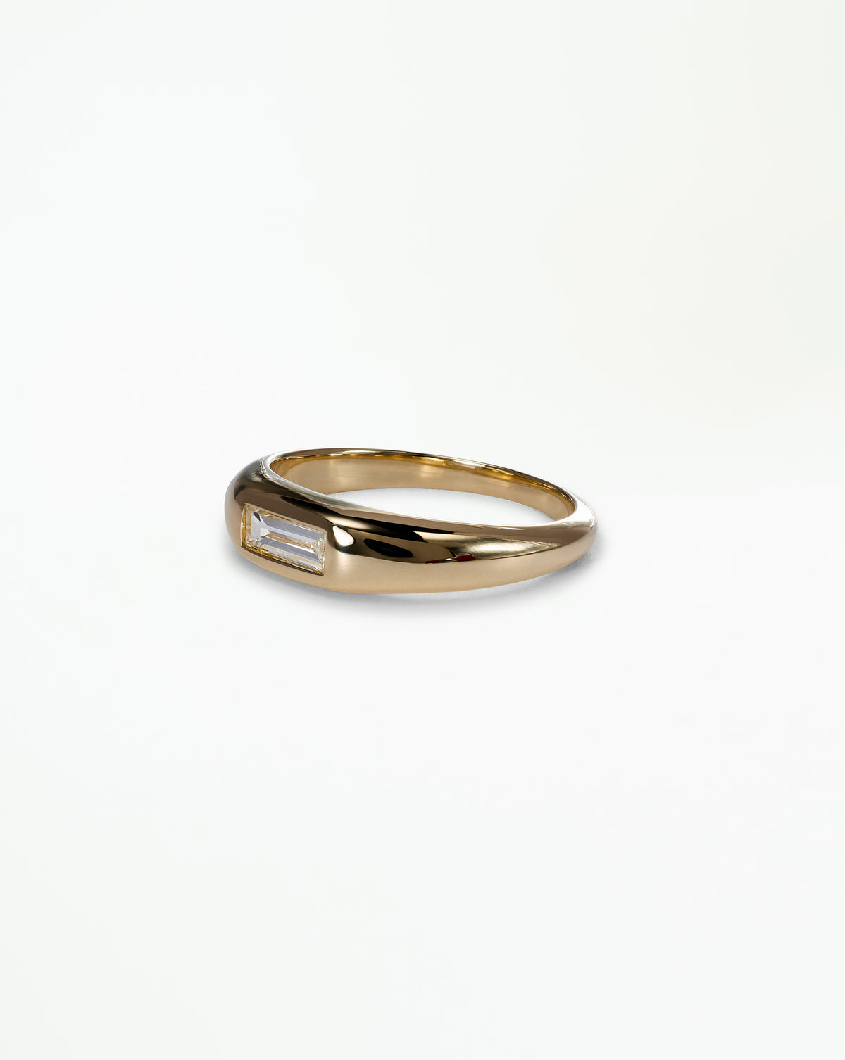 Baguette Cut Diamond Soft Signet Ring No. 8