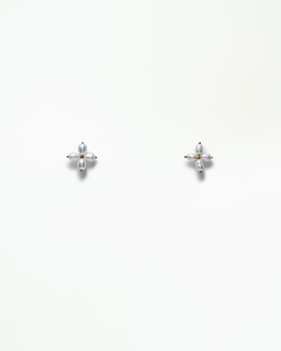 Large Pearl Clover Stitch Earring