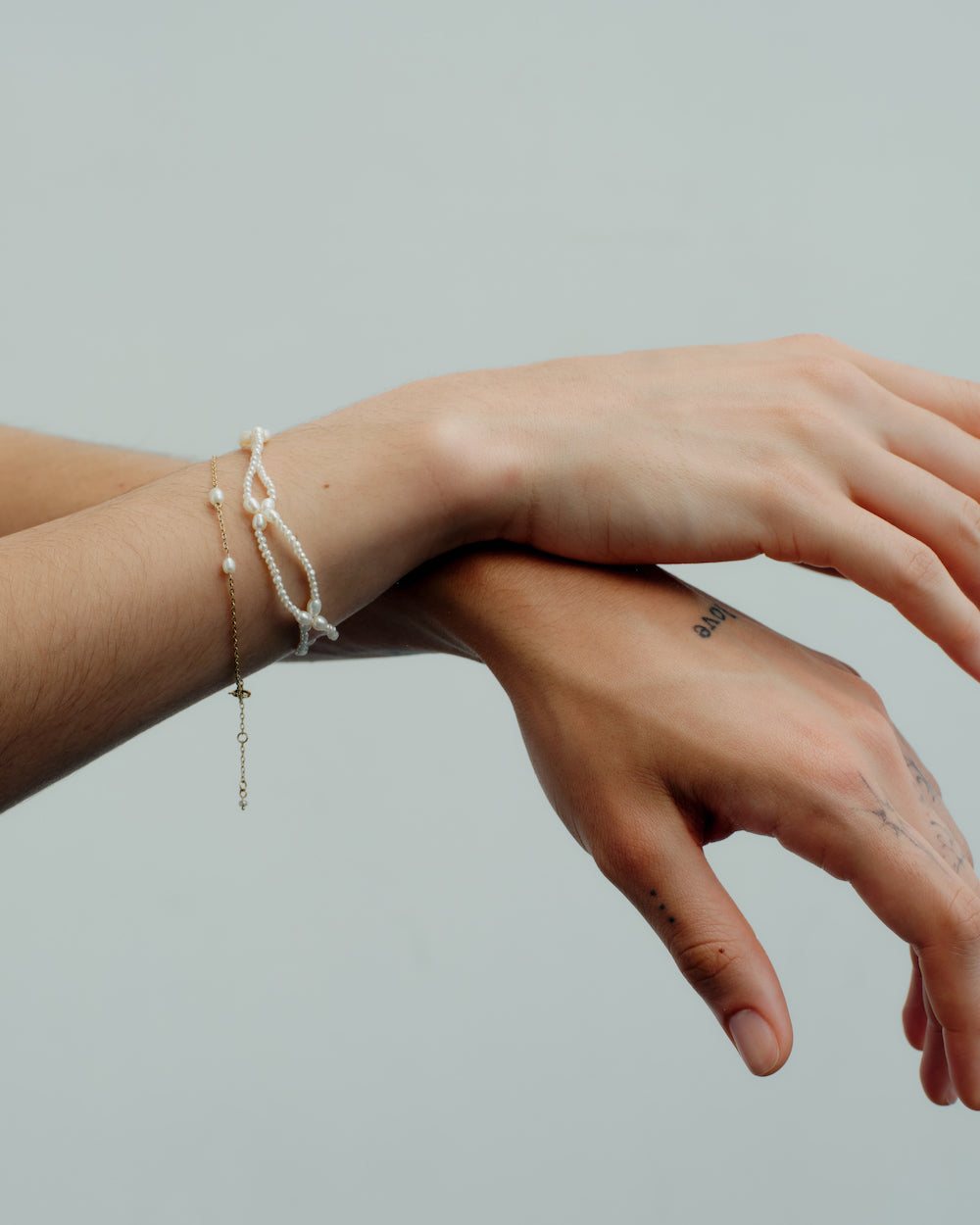 pearl bracelet on model